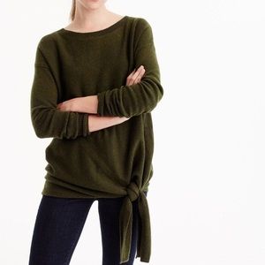 J. Crew side-tie tunic sweater - olive, size M